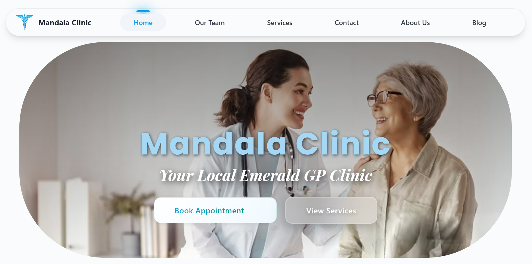 Mandala Clinic website — desktop view
